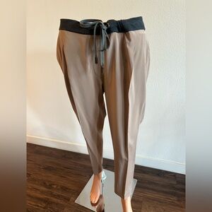 Brunello Cucinelli Taupe and Charcoal Joggers silk